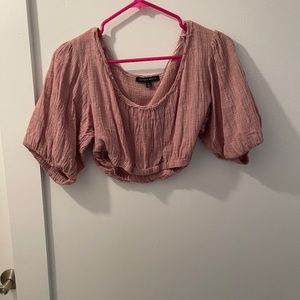 Cotton candy cropped blouse